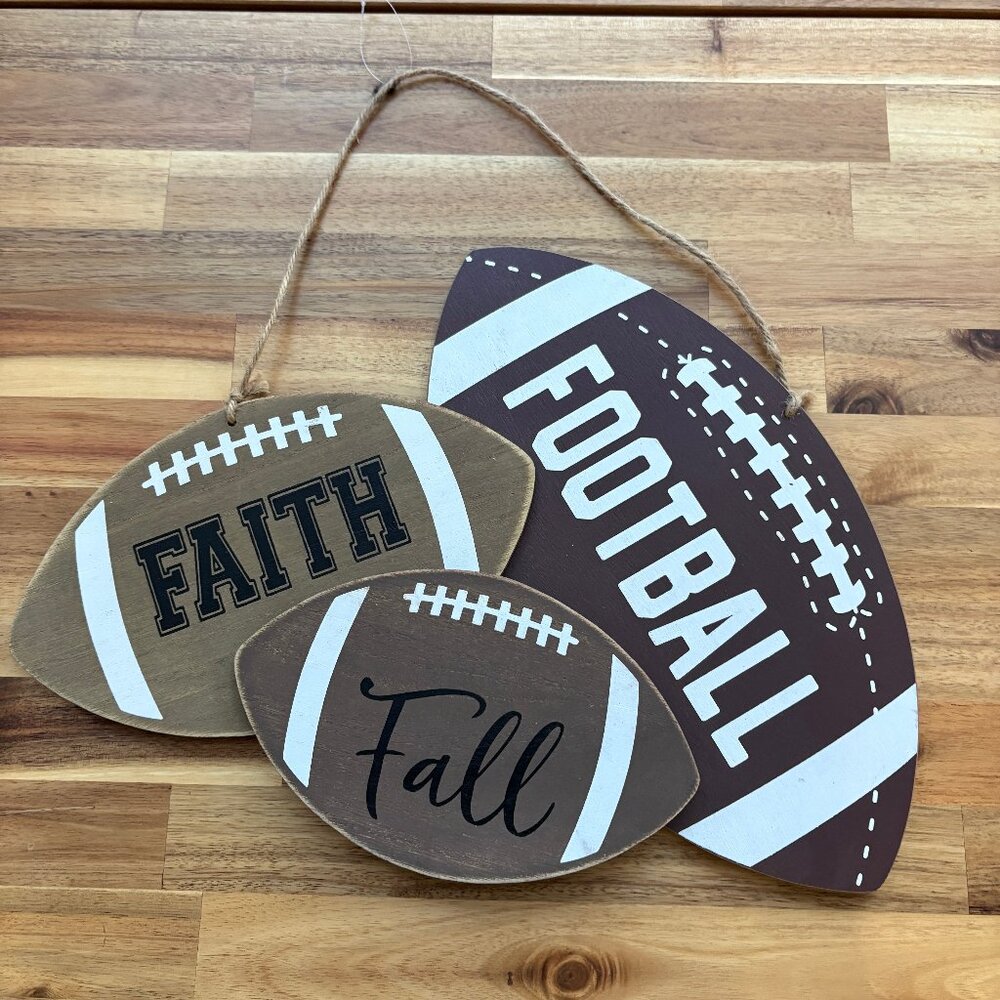 NWT Hobby Lobby Fall, Faith, Football Wood Decor Sign
